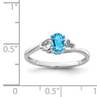 Sterling Silver Rhodium-plated Light Swiss Blue Topaz Ring view 3