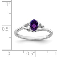 Sterling Silver Rhodium-plated Amethyst Ring view 3