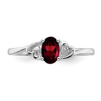 Sterling Silver Rhodium-plated Garnet Ring view 5