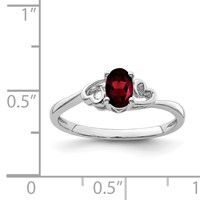Sterling Silver Rhodium-plated Garnet Ring view 3
