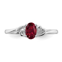 Sterling Silver Rhodium-plated Created Ruby Ring view 5