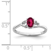 Sterling Silver Rhodium-plated Created Ruby Ring view 3