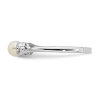 Sterling Silver Rhodium-plated FW Cultured Pearl Ring view 4
