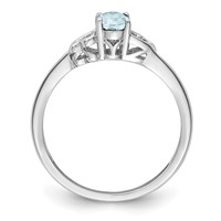 Sterling Silver Rhodium-plated Aquamarine Ring view 2
