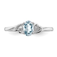 Sterling Silver Rhodium-plated Aquamarine Ring view 5