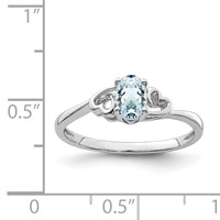 Sterling Silver Rhodium-plated Aquamarine Ring view 3
