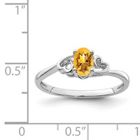 Sterling Silver Rhodium-plated Citrine Ring view 3