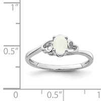 Sterling Silver Rhodium-plated Created Opal Ring view 3