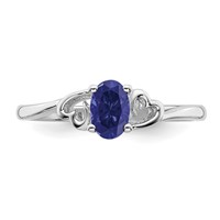 Sterling Silver Rhodium-plated Created Sapphire Ring view 5