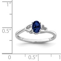 Sterling Silver Rhodium-plated Created Sapphire Ring view 3