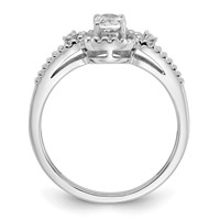 Sterling Silver Rhodium-plated White Topaz & Diam. Ring view 2