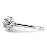 Sterling Silver Rhodium-plated White Topaz & Diam. Ring view 3