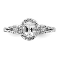 Sterling Silver Rhodium-plated White Topaz & Diam. Ring view 5