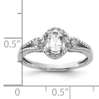 Sterling Silver Rhodium-plated White Topaz & Diam. Ring view 4