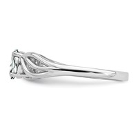 Sterling Silver Rhodium-plated White Topaz Ring view 3