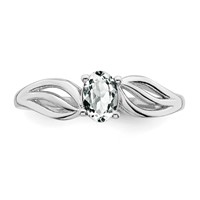 Sterling Silver Rhodium-plated White Topaz Ring view 5