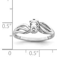 Sterling Silver Rhodium-plated White Topaz Ring view 4
