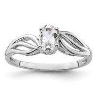 Sterling Silver Rhodium-plated White Topaz Ring view 1