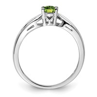 Sterling Silver Rhodium-plated Peridot Ring view 2