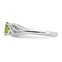 Sterling Silver Rhodium-plated Peridot Ring view 3