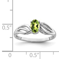 Sterling Silver Rhodium-plated Peridot Ring view 4