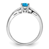 Sterling Silver Rhodium-plated Light Swiss Blue Topaz Ring view 2