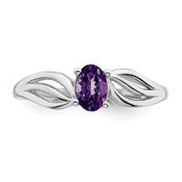 Sterling Silver Rhodium-plated Amethyst Ring view 5