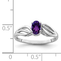 Sterling Silver Rhodium-plated Amethyst Ring view 4