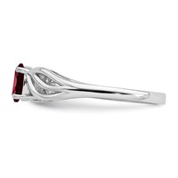Sterling Silver Rhodium-plated Garnet Ring view 3
