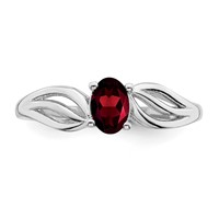 Sterling Silver Rhodium-plated Garnet Ring view 5