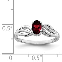 Sterling Silver Rhodium-plated Garnet Ring view 4