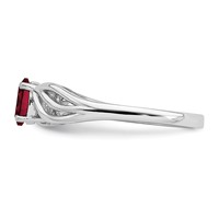 Sterling Silver Rhodium-plated Created Ruby Ring view 3