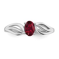 Sterling Silver Rhodium-plated Created Ruby Ring view 5