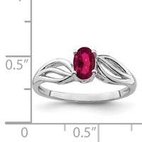 Sterling Silver Rhodium-plated Created Ruby Ring view 4