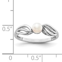 Sterling Silver Rhodium-plated FW Cultured Pearl Ring view 4