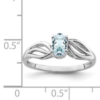 Sterling Silver Rhodium-plated Aquamarine Ring view 4