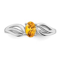 Sterling Silver Rhodium-plated Citrine Ring view 5