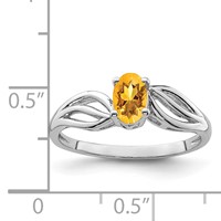 Sterling Silver Rhodium-plated Citrine Ring view 4