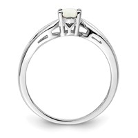 Sterling Silver Rhodium-plated Created Opal Ring view 2
