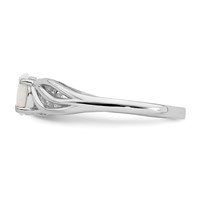 Sterling Silver Rhodium-plated Created Opal Ring view 3