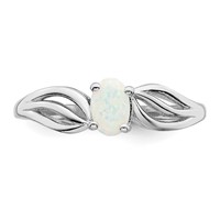 Sterling Silver Rhodium-plated Created Opal Ring view 5