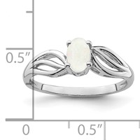 Sterling Silver Rhodium-plated Created Opal Ring view 4