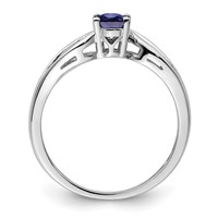 Sterling Silver Rhodium-plated Created Sapphire Ring view 2