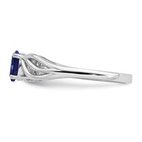 Sterling Silver Rhodium-plated Created Sapphire Ring view 3