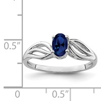 Sterling Silver Rhodium-plated Created Sapphire Ring view 4