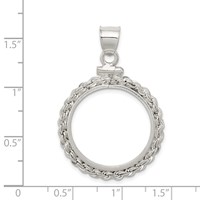 Wideband Distinguished Coin Jewelry Sterling Silver Polished Rope 21.1 X 2.0mm $0.05 Screw Top Coin Bezel Pendant view 4