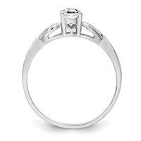 Sterling Silver Rhodium-plated White Topaz Ring view 2