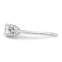 Sterling Silver Rhodium-plated White Topaz Ring view 3