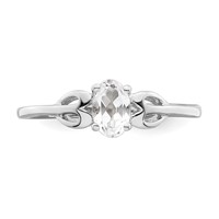 Sterling Silver Rhodium-plated White Topaz Ring view 5