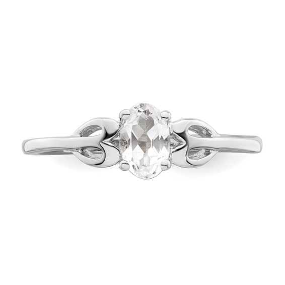 Sterling Silver Rhodium-plated Gemstone Ring